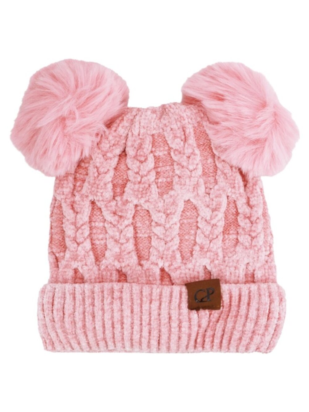 Hat Chenille Fleece Diamond PINK